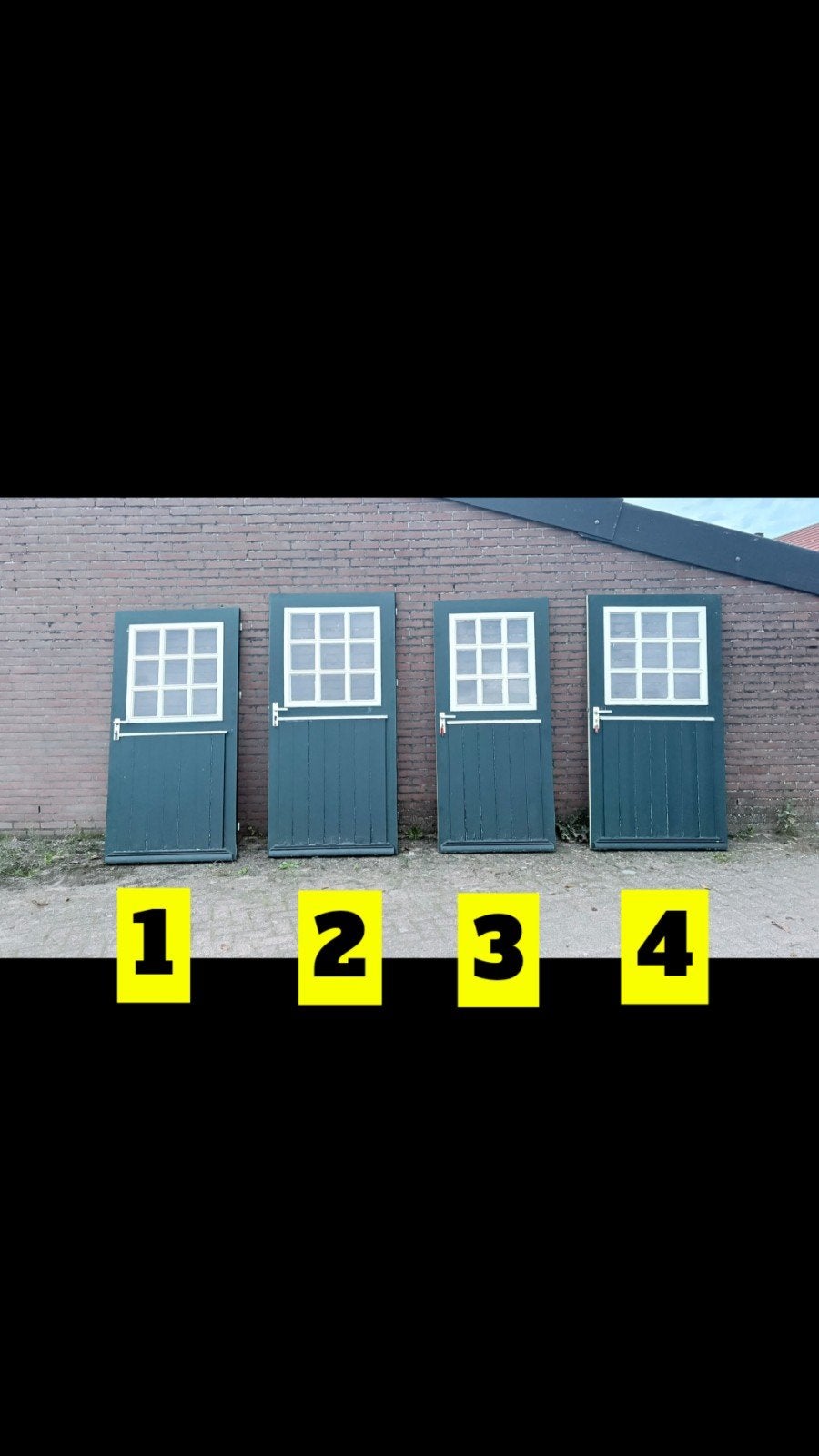 Hardhouten boerderij deuren met glas, Ophalen, Gebruikt, 80 tot 100 cm, Buitendeur