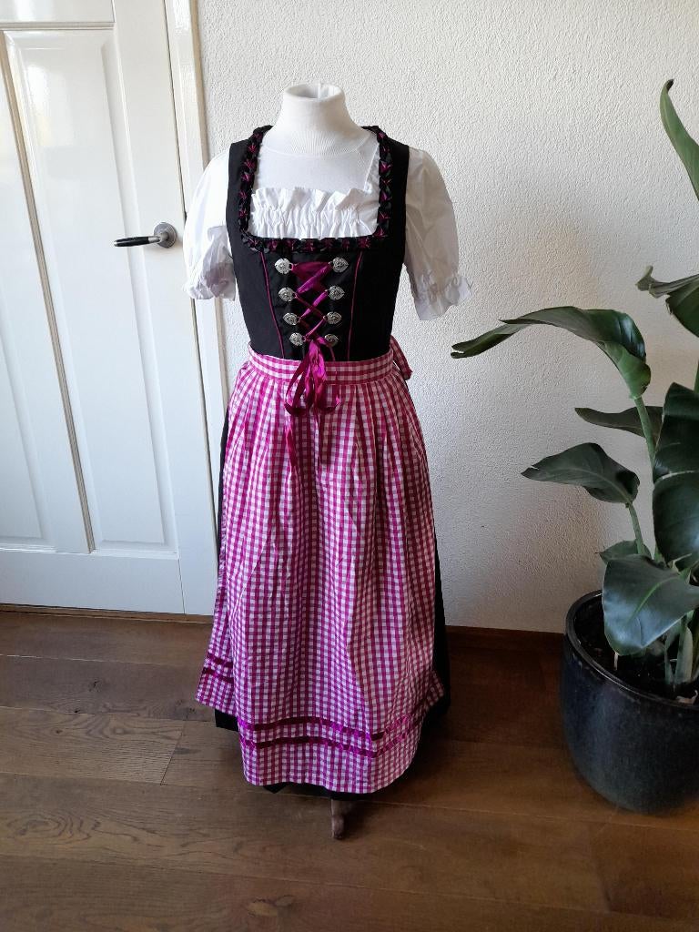 Verkleedkleren: Lange Dirndl met dirndl blouse en schort 38, Kleding | Dames, Maat 38/40 (M), Ophalen of Verzenden, Overige thema's