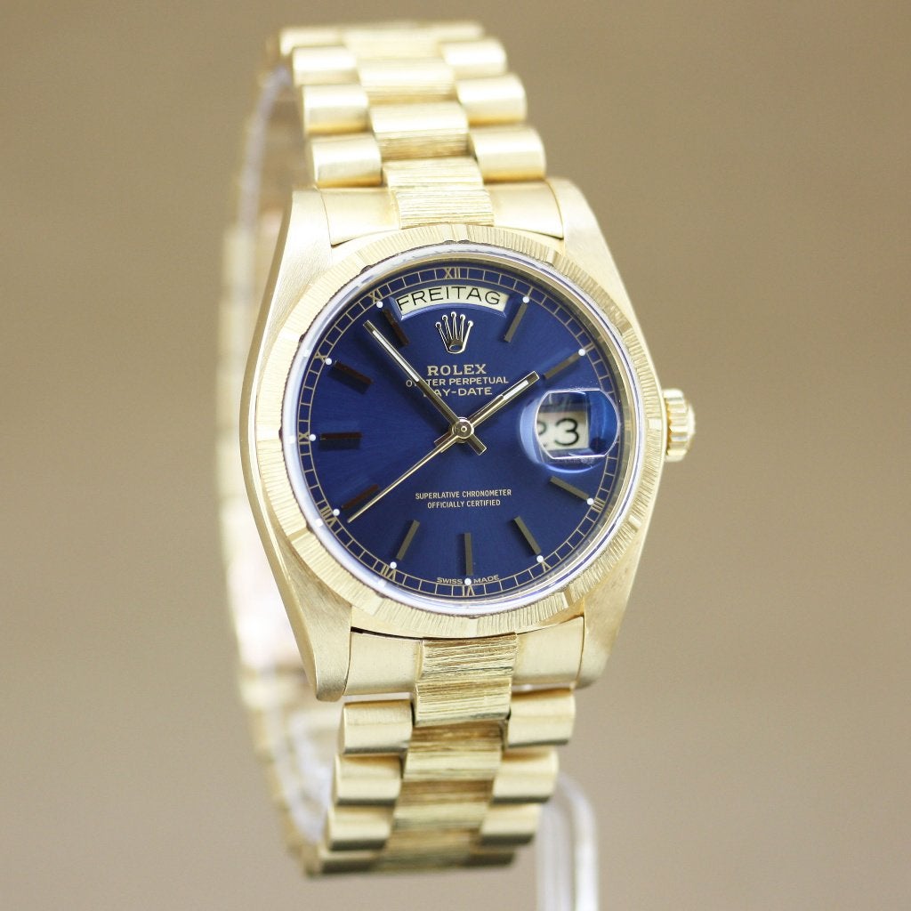 Rolex Day-Date Presiden 18078 Bark Finish 1983, Gebruikt, Rolex, Polshorloge, Ophalen of Verzenden