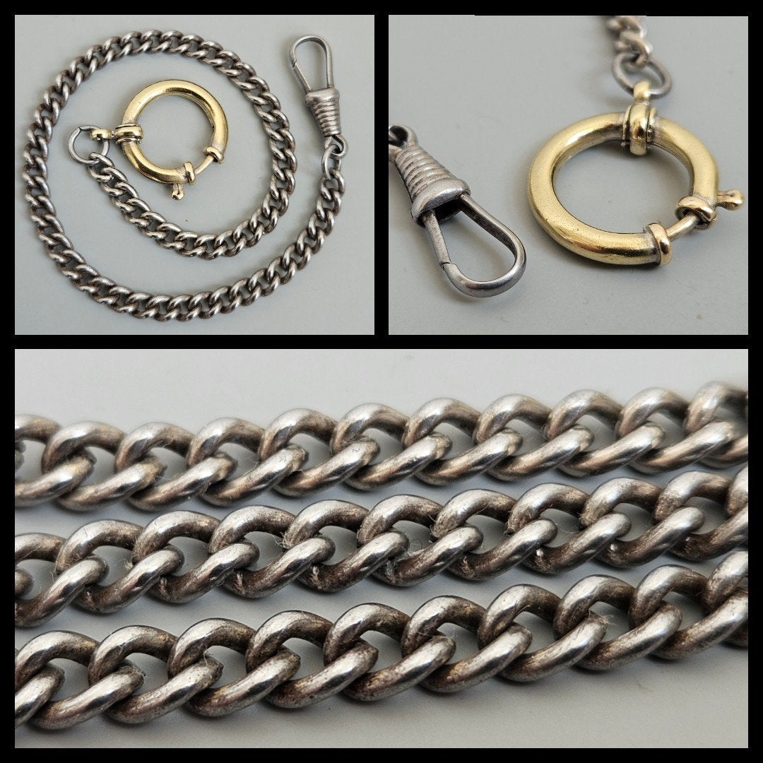 Antiek zakhorloge horlogeketting,  27 cm lang, Ophalen of Verzenden, Overige materialen, Ketting
