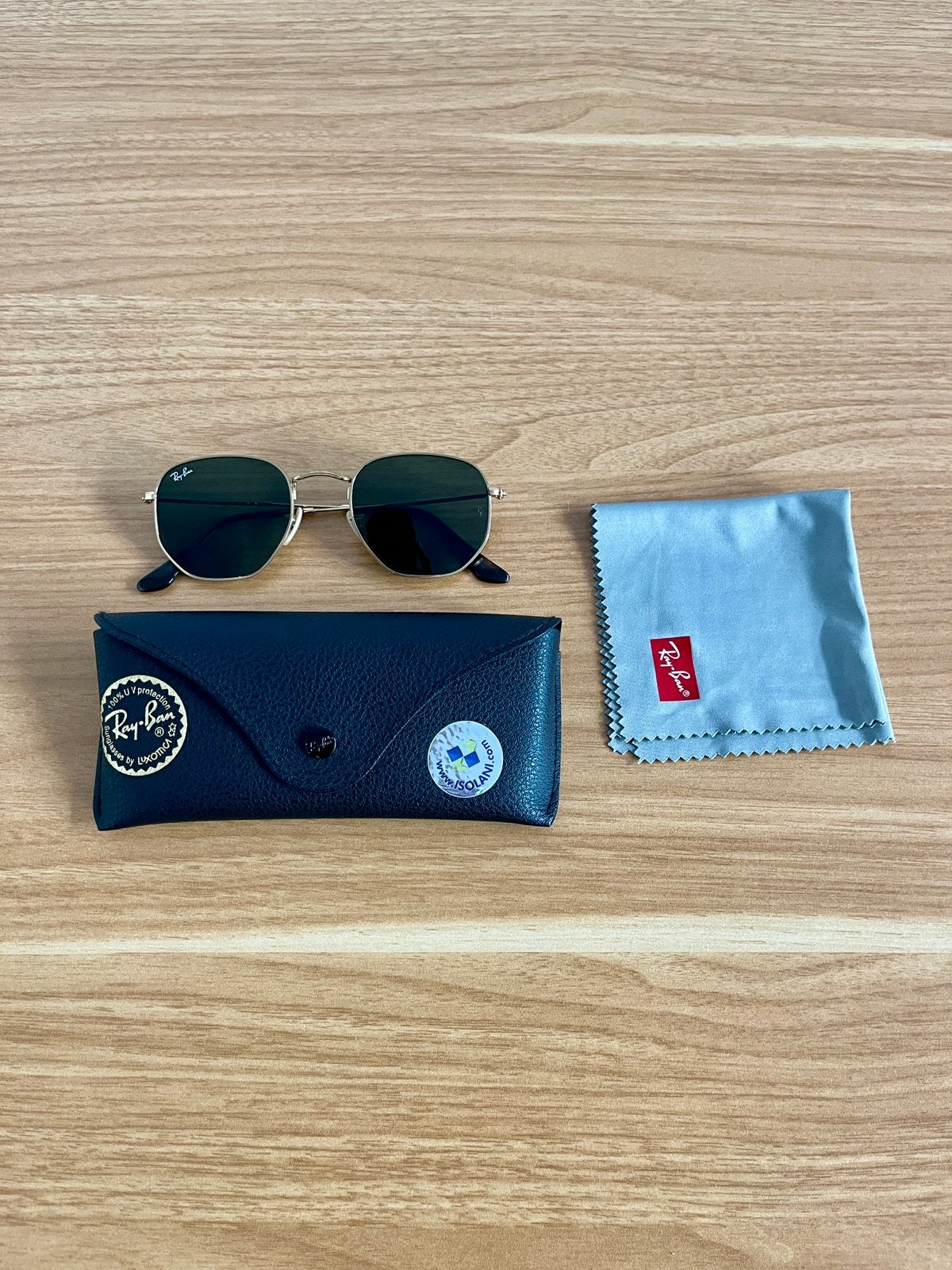 Ray Ban Hexagonal Flat mt. 51, Ophalen of Verzenden, Zo goed als nieuw, Zwart, Ray-Ban