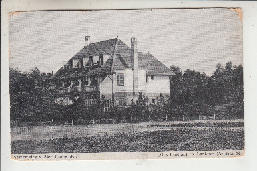 Lunteren, Ons Landhuis - Vereniging voor Slechthorenden, Ophalen of Verzenden, 1920 tot 1940, Ongelopen, Gelderland