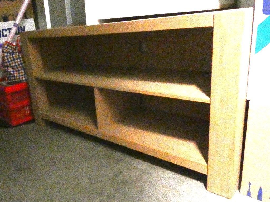 TV-meubel (blank eiken), Huis en Inrichting, Ophalen, Landelijk,, Eikenhout, 100 tot 150 cm