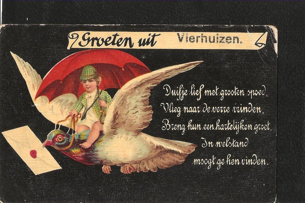 Vierhuizen, groeten uit  , Ophalen of Verzenden, Voor 1920, Gelopen, Groningen