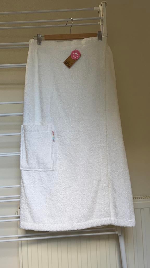 Dames Sauna Kilt - Katoenen Badstof - Lengte 85 cm, Ophalen of Verzenden, Nieuw, Wit, Onder de knie