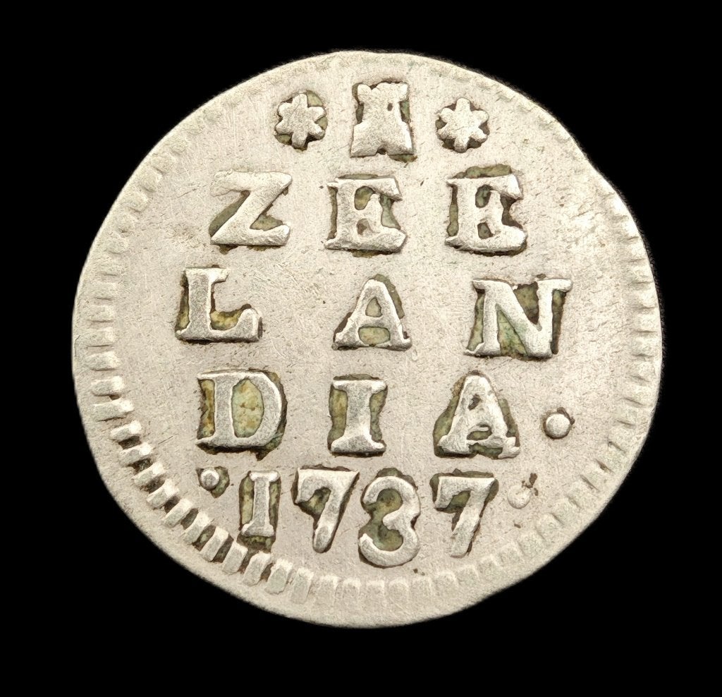 1737 Dubbele Wapenstuiver Zeeland, Vóór koninkrijk, Zilver, Losse munt, Overige waardes