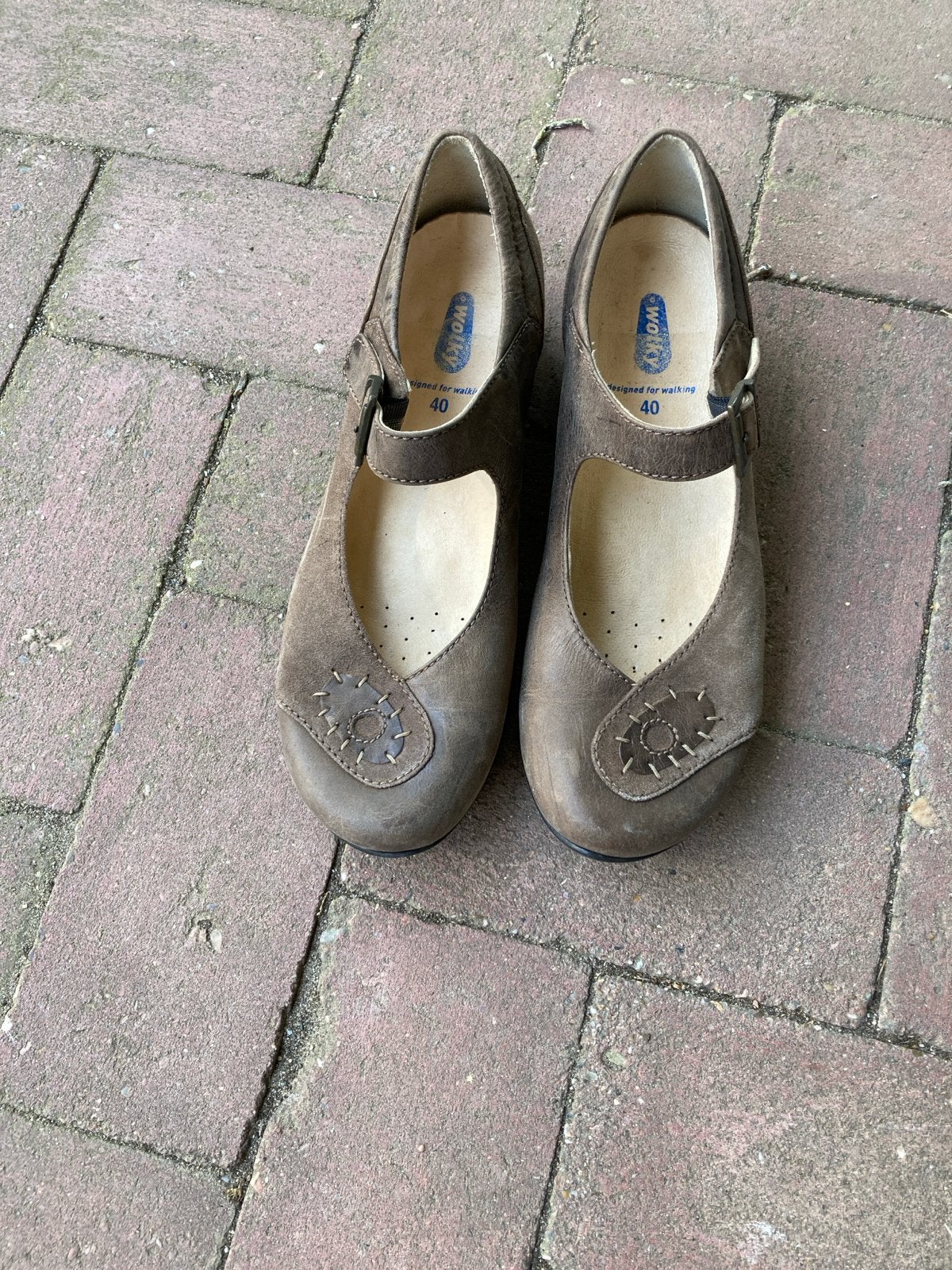Wolky Mary Jane schoenen maat 40, Ophalen, Gedragen, Bruin, Schoenen met lage hakken