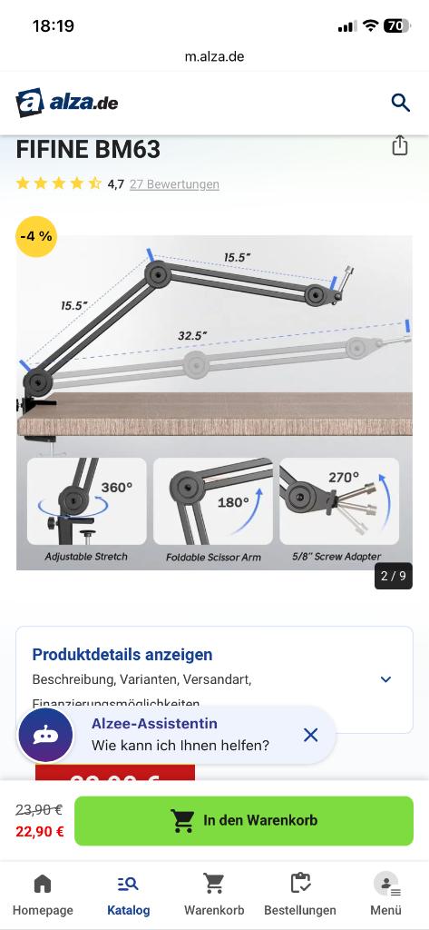 Microfoon standaard, Ophalen of Verzenden, Nieuw, Muziekstandaard, Microfoon