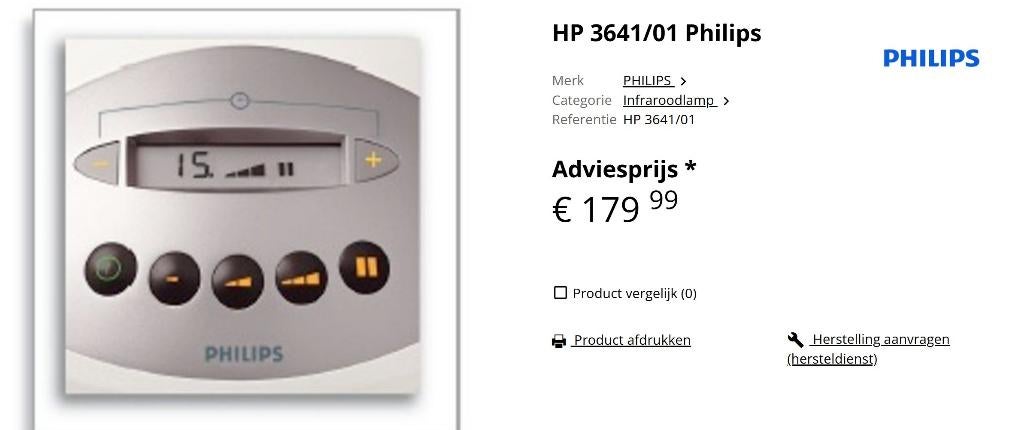 Philips Infracare HP 3641, Witgoed en Apparatuur, Ophalen, Zo goed als nieuw, Overige typen