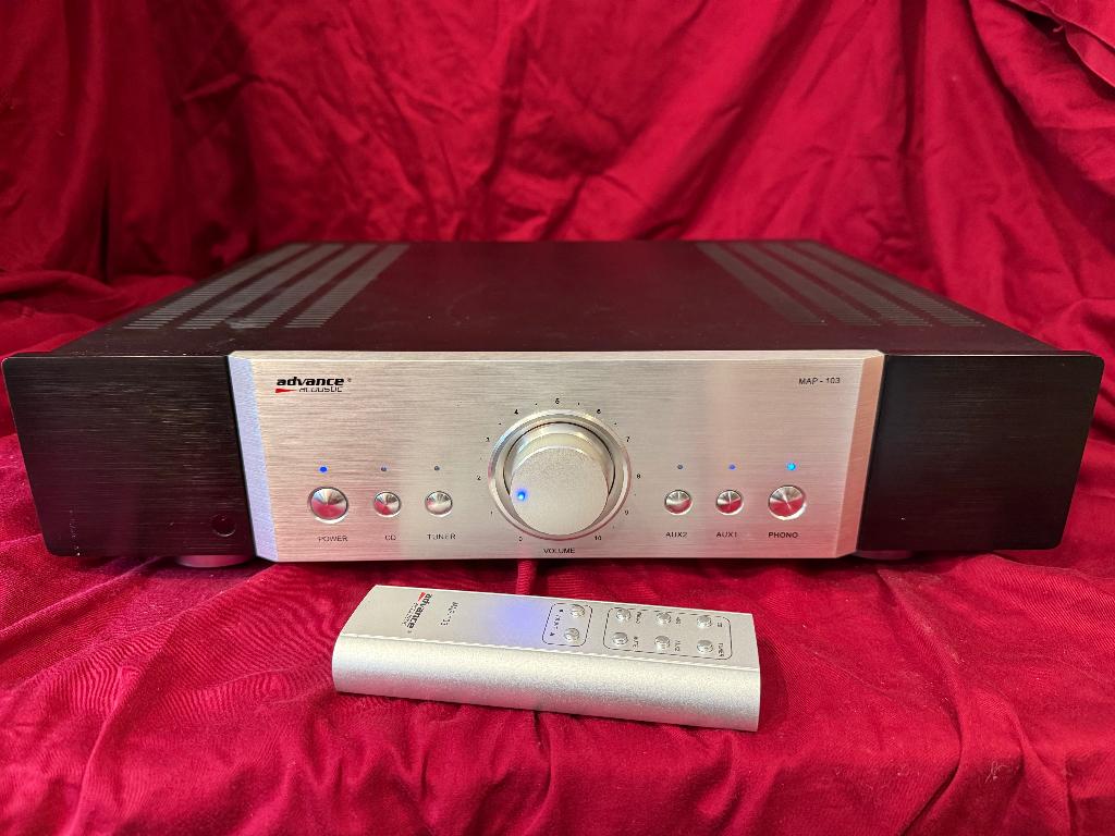 Advance Acoustic MAP-103 stereo versterker met afst bed., Audio, Tv en Foto, Versterkers en Receivers, Overige merken, Ophalen of Verzenden