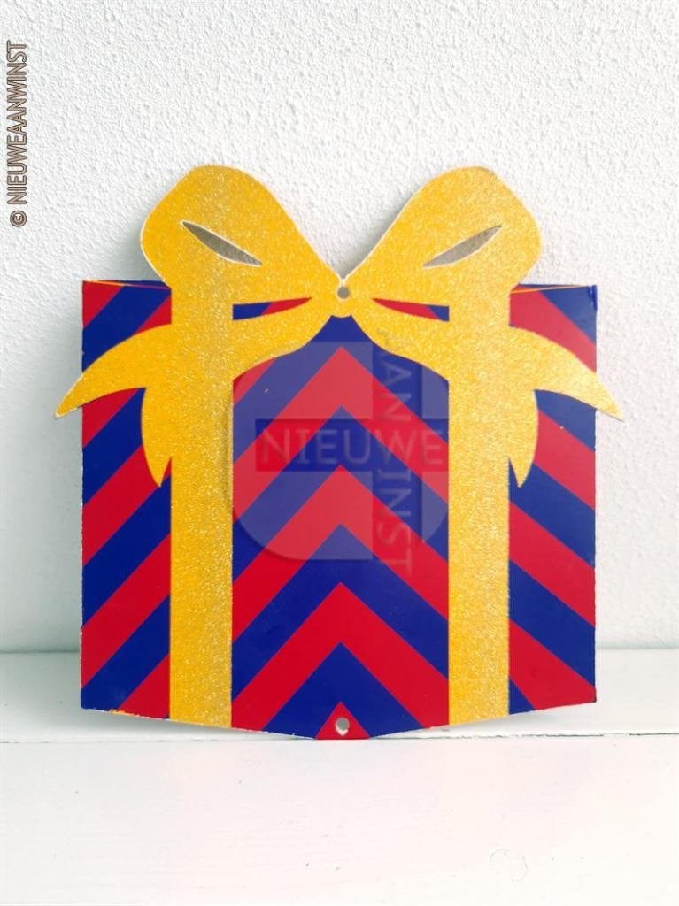 Nostalgisch V&D Sinterklaas kado diagonaal design - 25cm, Diversen, Sinterklaas, Gebruikt, Verzenden