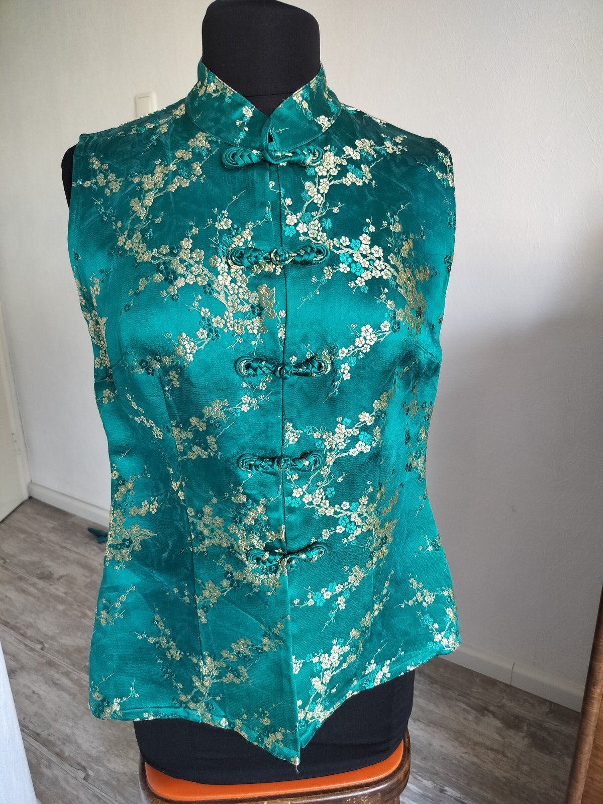 Vintage blouse in Oosterse stijl, Ophalen of Verzenden, Zo goed als nieuw, Maat 38/40 (M), Groen