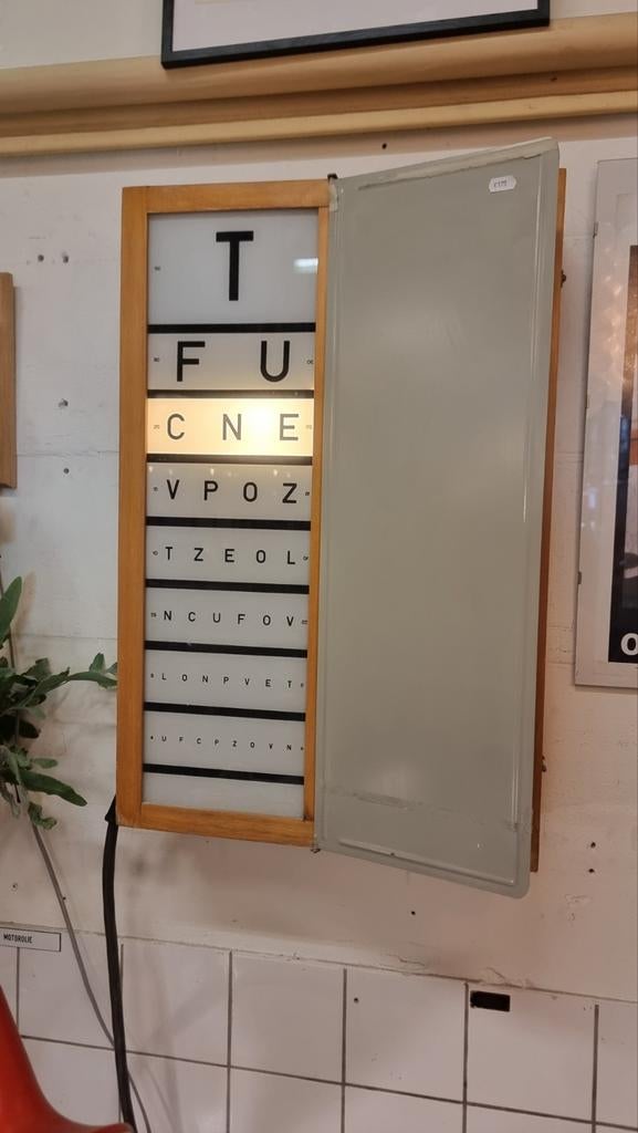 Vintage opticien lamp Jaren 60 lichtbak, Verzamelen, Gebruikt, ,, Ophalen of Verzenden, ,