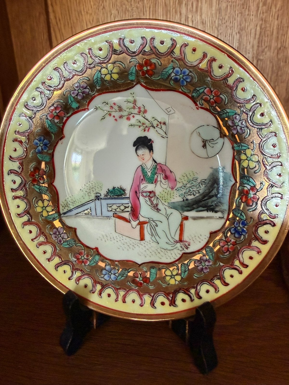 Prachtig Chinees Porseleinen Sierbord – Guangdong – Vintage, Ophalen of Verzenden