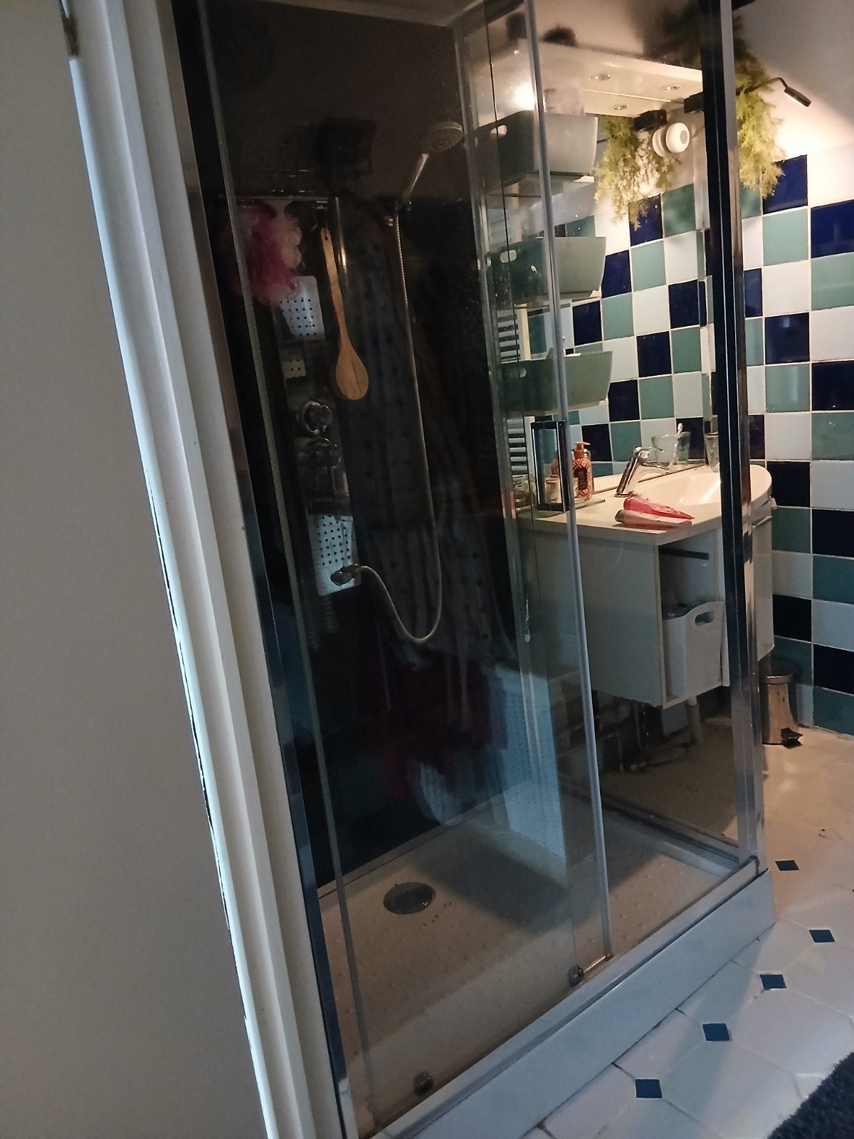 Gesloten douchecabine, 1 jaar oud, 120x80,thermostaatkraan, Ophalen, Zo goed als nieuw