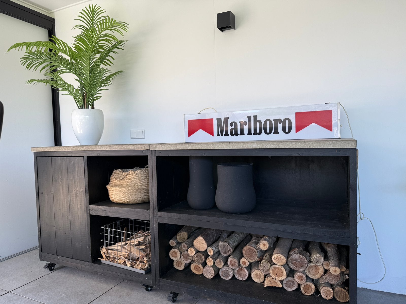 Originele Marlboro Lichtbak - 100 cm breed, Ophalen of Verzenden, Gebruikt, Lichtbak of (neon) lamp