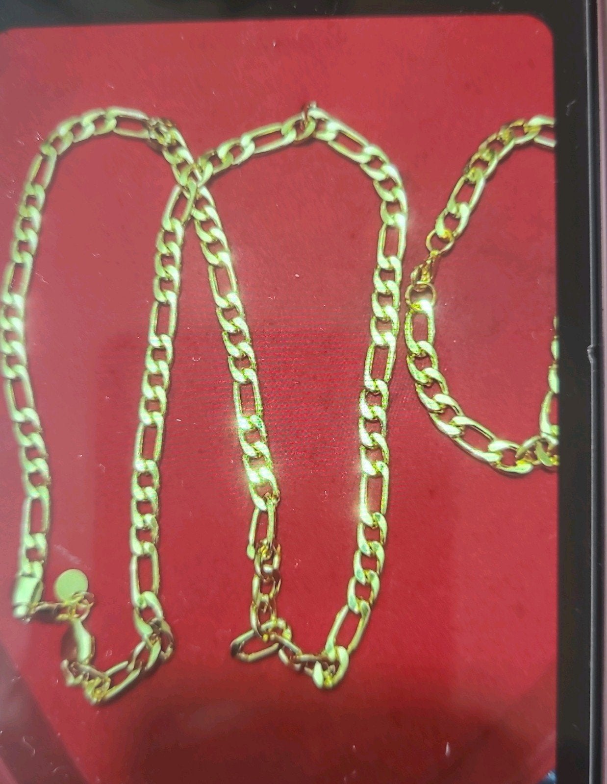 Gouden Figaro ketting en armband set verguld 18k, Sieraden, Tassen en Uiterlijk, Kettingen, Nieuw, Overige materialen, Goud, Verstelbaar