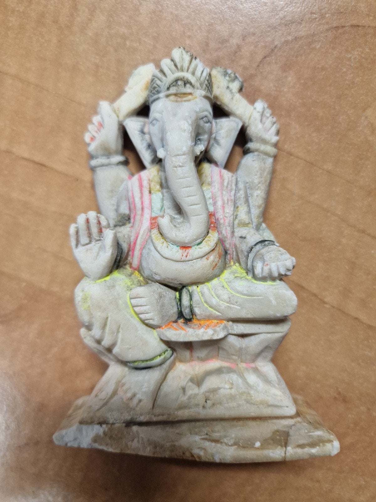 Antiek Ganesha Beeldje - Steen, Minder dan 20 cm, Ophalen of Verzenden, Steen of Keramiek, Beeld