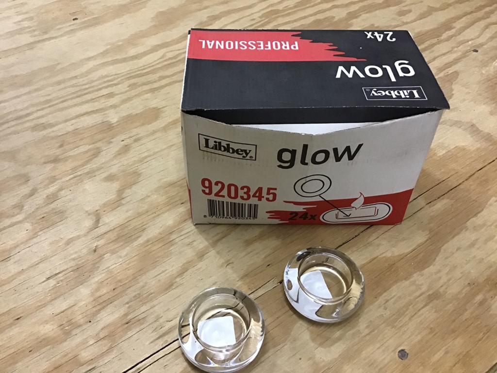 24  glazen theelicht houders NIEUW !!, Ophalen of Verzenden, Nieuw, Overige materialen