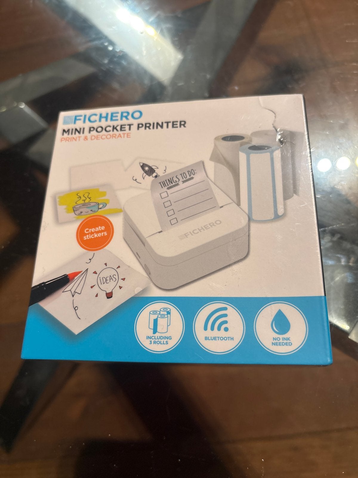 Fichero Mini Pocket Printer met navulset, Zwart-en-wit printen, Printer, Nieuw, Ophalen of Verzenden