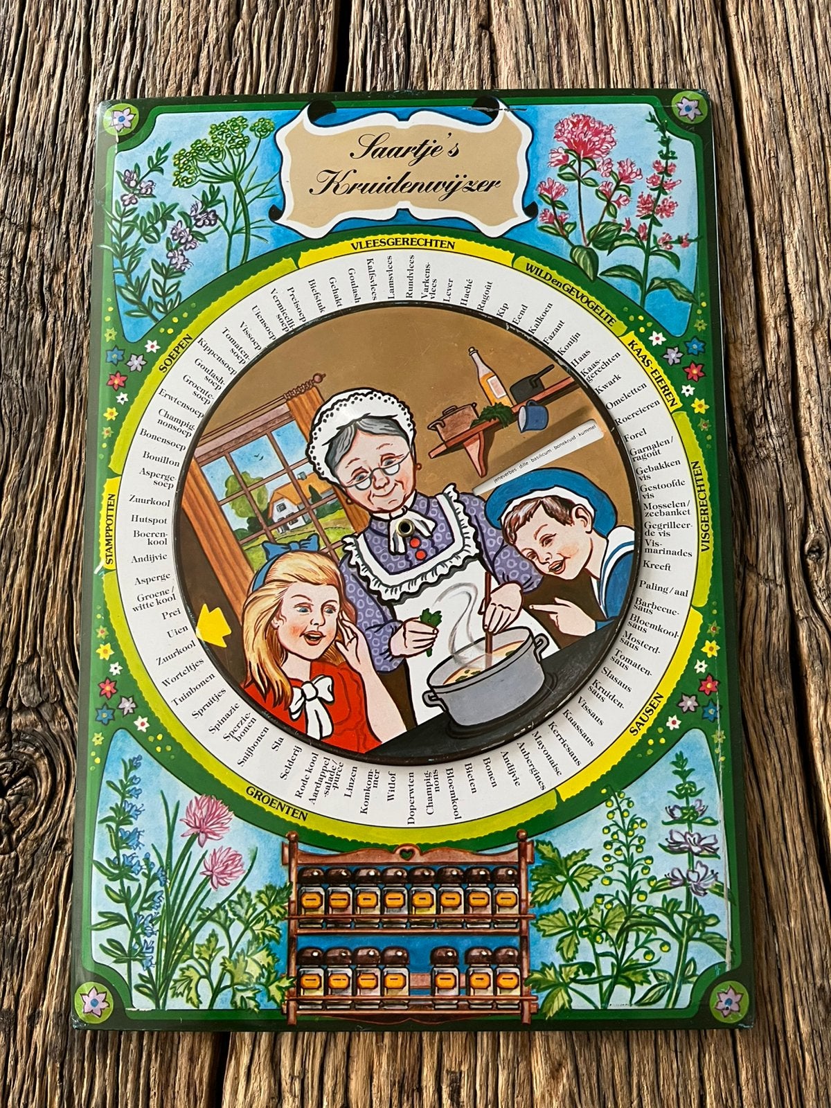 Blikken plaat , Saartjes kruidenwijzer, Ophalen of Verzenden, Zo goed als nieuw