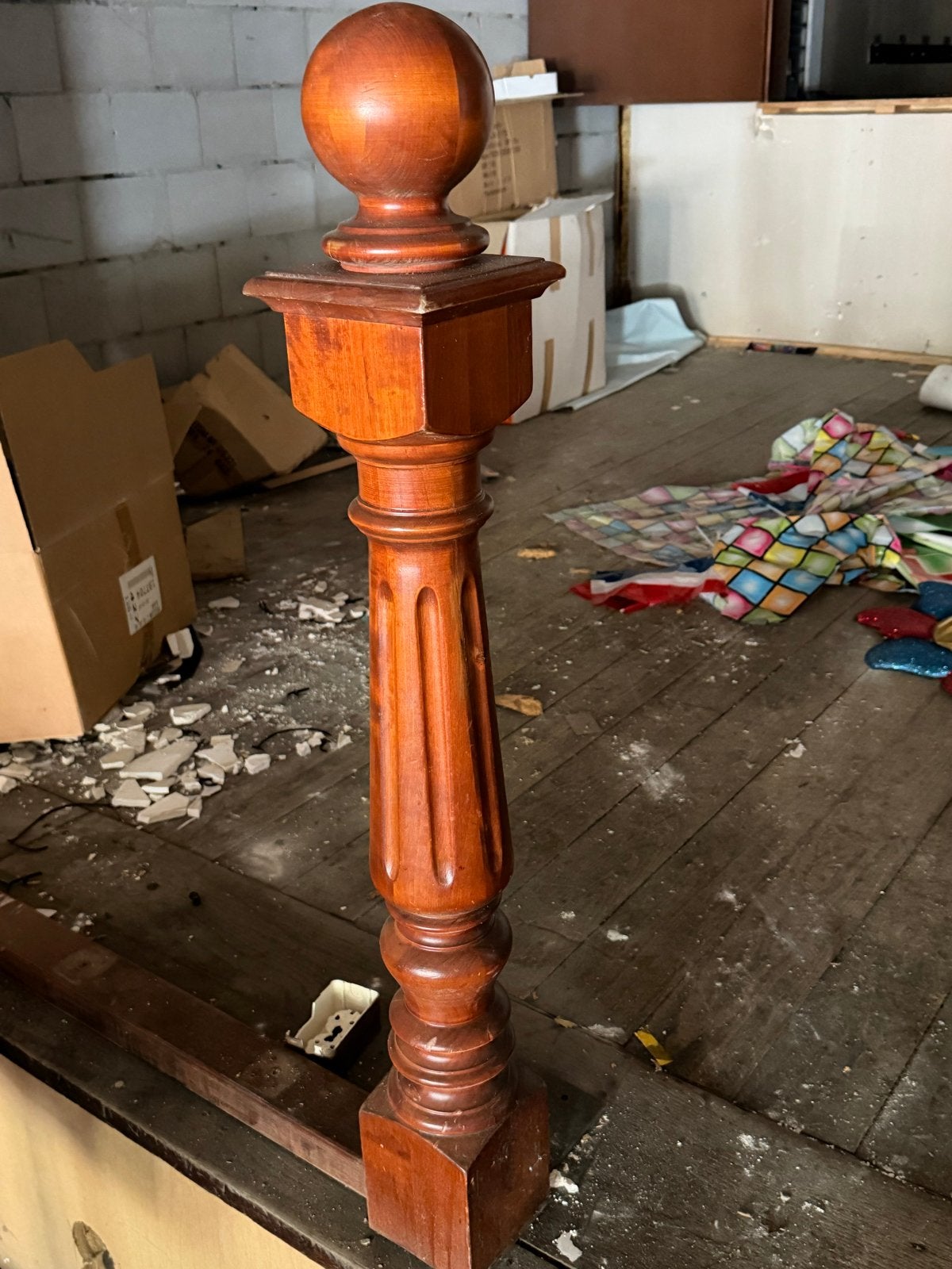 3 stuks Antieke Houten Trappaal / Baluster, Ophalen of Verzenden