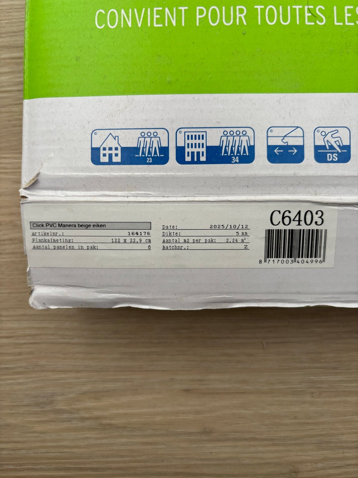 PVC Vloer Manera Beige Eiken - Klik PVC Gamma, Ophalen, Kunststof, 50 tot 150 cm, Nieuw