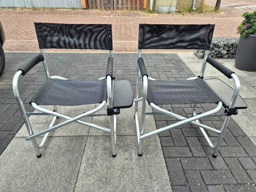 Isabella regisseursstoel met zijtafel 2 stuks, Ophalen, Zo goed als nieuw, Campingstoel