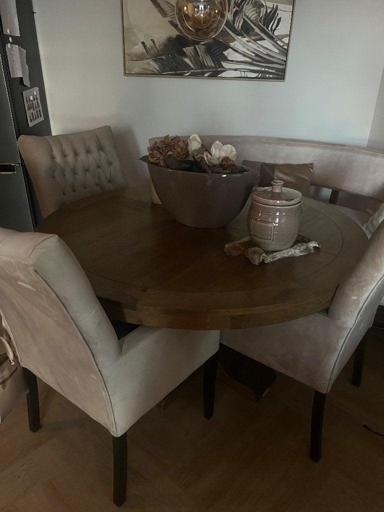 Te koop mooie eethoek, Ophalen, Gebruikt, 4 tot 6 stoelen