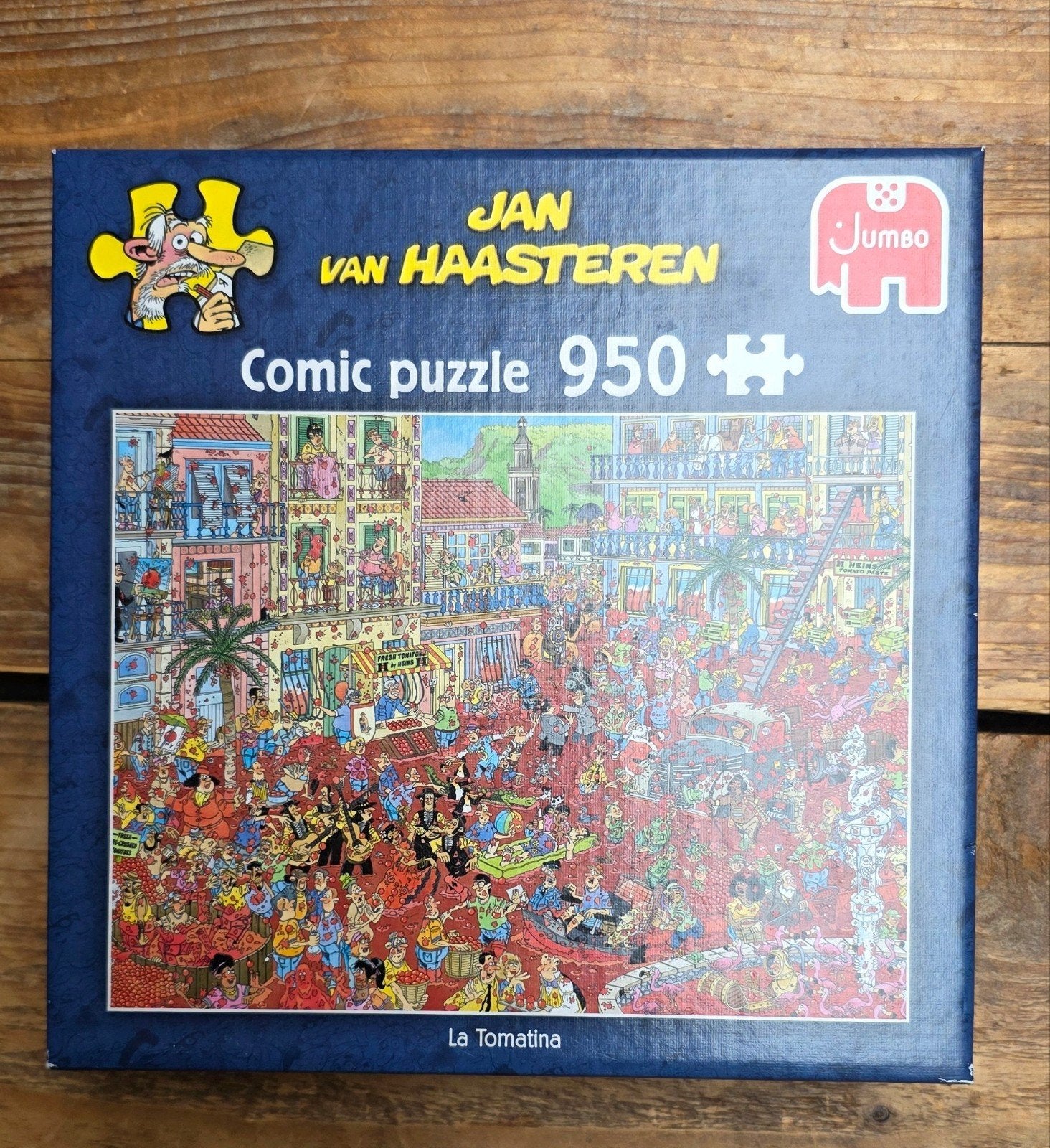 Jan van Haasteren puzzel, La Tomatina 950 stukjes, Hobby en Vrije tijd, Ophalen, 500 t/m 1500 stukjes, Zo goed als nieuw