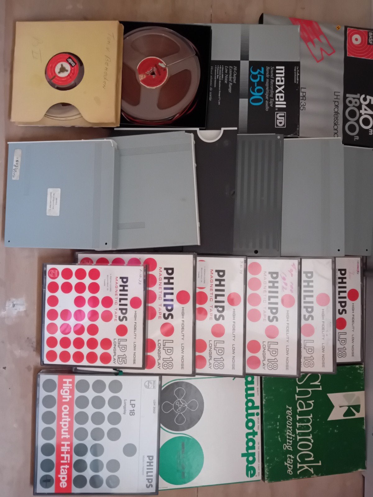 19 banden voor bandrecorder Philips  - BASF- maxell, Verzenden, Onderdeel, Met banden