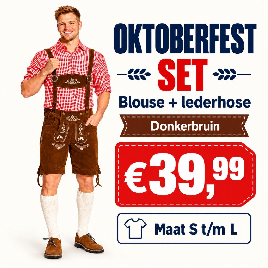 Lederhose Lederlook + blouse set - OP=OP, Kleding | Heren, Verzenden, Nieuw, Overige maten, Nijbracht 142 Emmen