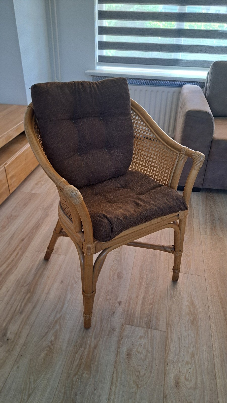 Rotan stoel, Huis en Inrichting, Stoelen, Ophalen, Gebruikt, Bruin, Riet of Rotan