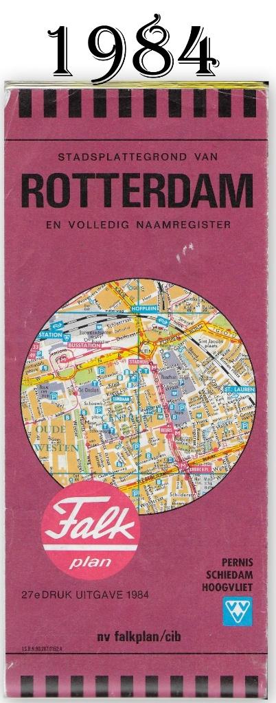 pl34 - Stads Plattegrond Rotterdam- Falkplan / VVV, Boeken, Atlassen en Landkaarten, Gelezen, Ophalen of Verzenden, Landkaart