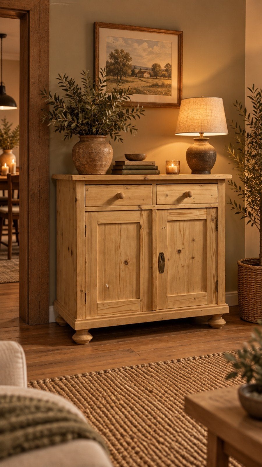 Mooie Commode/Nachtkastje Grenen Hout Gerestaureerd Antiek, Met lade(s), Zo goed als nieuw, Grenenhout, 50 tot 75 cm