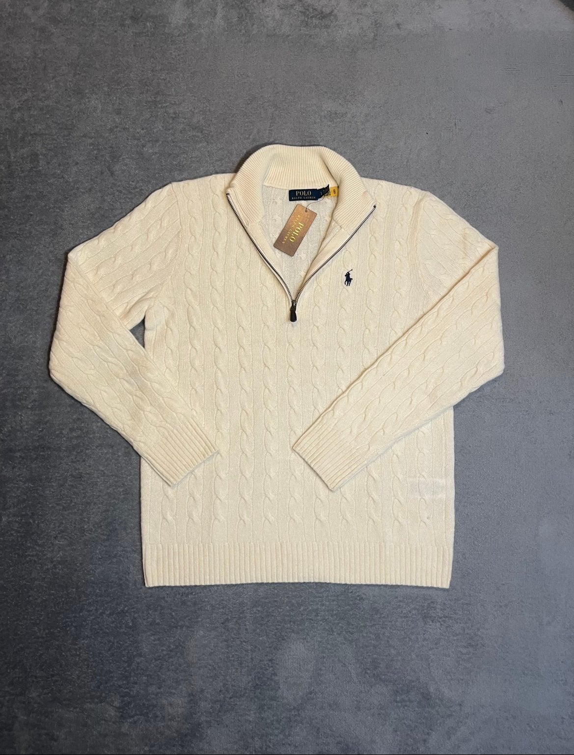 Créme Ralph Lauren Quarter Zip Sweater., Kleding | Heren, Verzenden, Zo goed als nieuw, Maat 48/50 (M), Wit