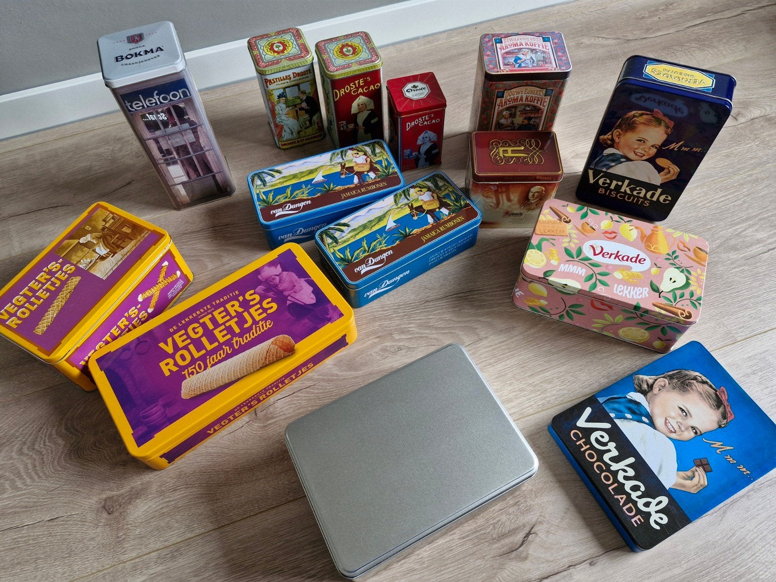 Verkade, Droste, Vegter blikken/trommels - perfecte staat, Verzamelen, Blikken, Ophalen of Verzenden, Zo goed als nieuw, Verkade