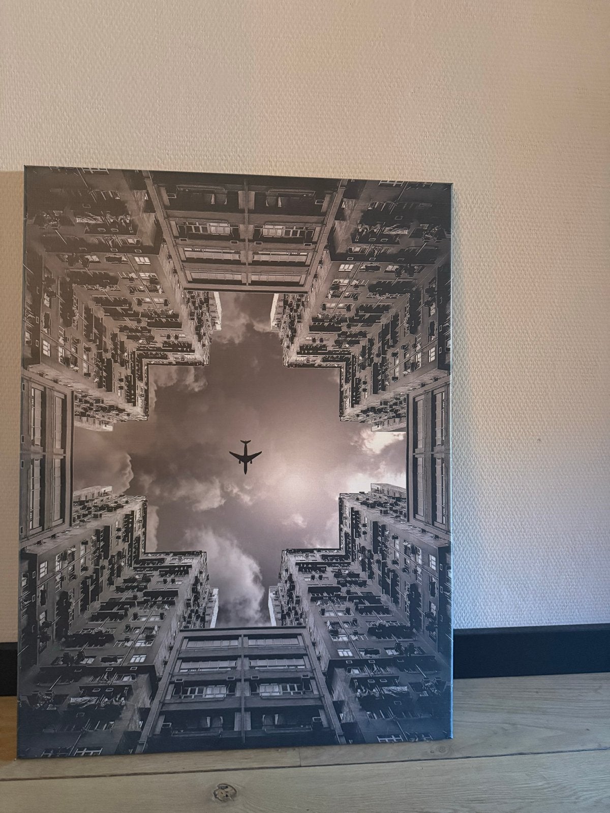 Set van 2 Canvas Schilderijen: Stad & Olifant, Antiek en Kunst, Ophalen