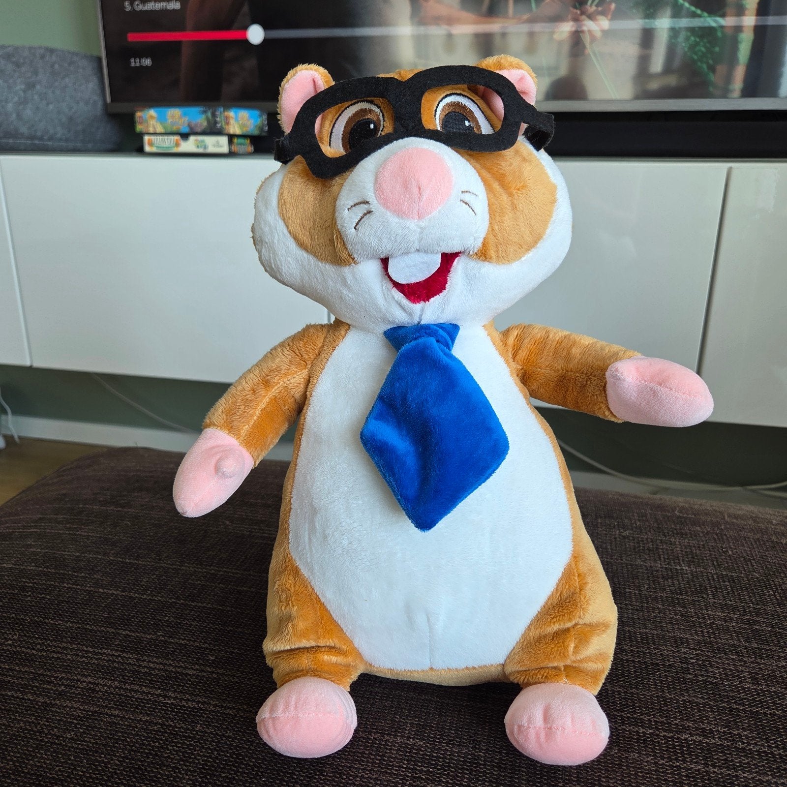 hamster knuffel met bril en stropdas, Ophalen, Albert Heijn, Hamster, Zo goed als nieuw