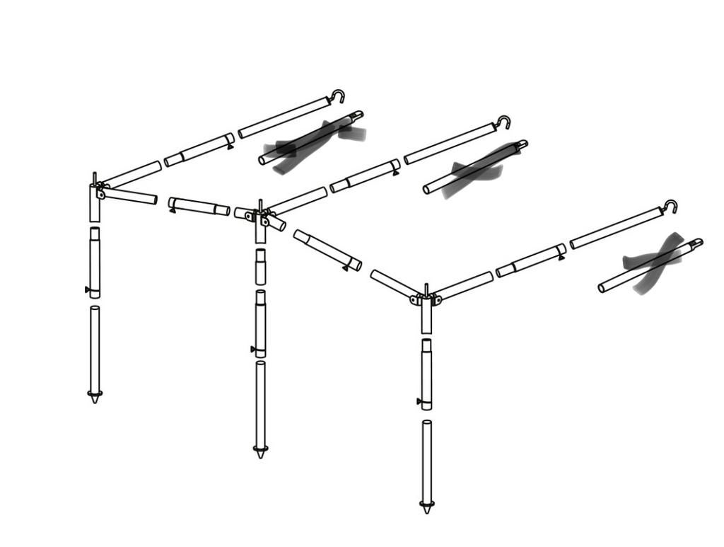Obelink caravan luifelframe staal 25 mm maat 11 tot 14, Caravans en Kamperen, Ophalen, Zo goed als nieuw