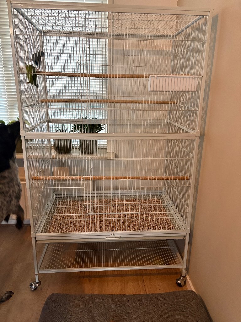 Nette grote kooi wit, Ophalen, Gebruikt, Metaal, Vogelkooi
