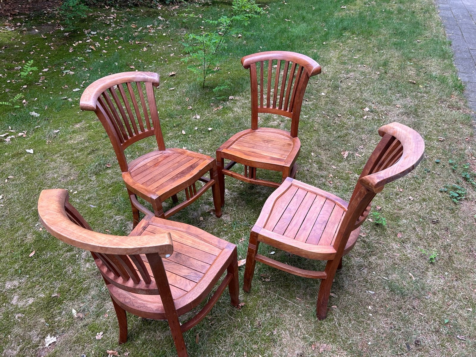 Set van 4 Teakhouten Eetkamerstoelen - The AnTeak Collection, Ophalen of Verzenden