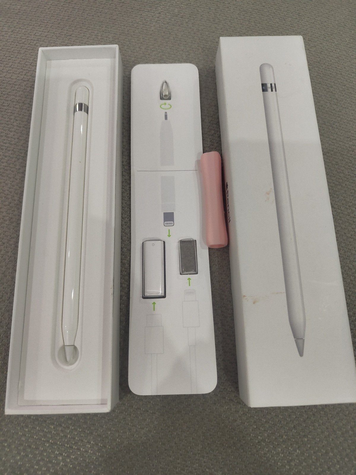 Apple Pencil 1e generatie met accessoires en doos, Computers en Software, Apple iPads, Ophalen of Verzenden, Zo goed als nieuw
