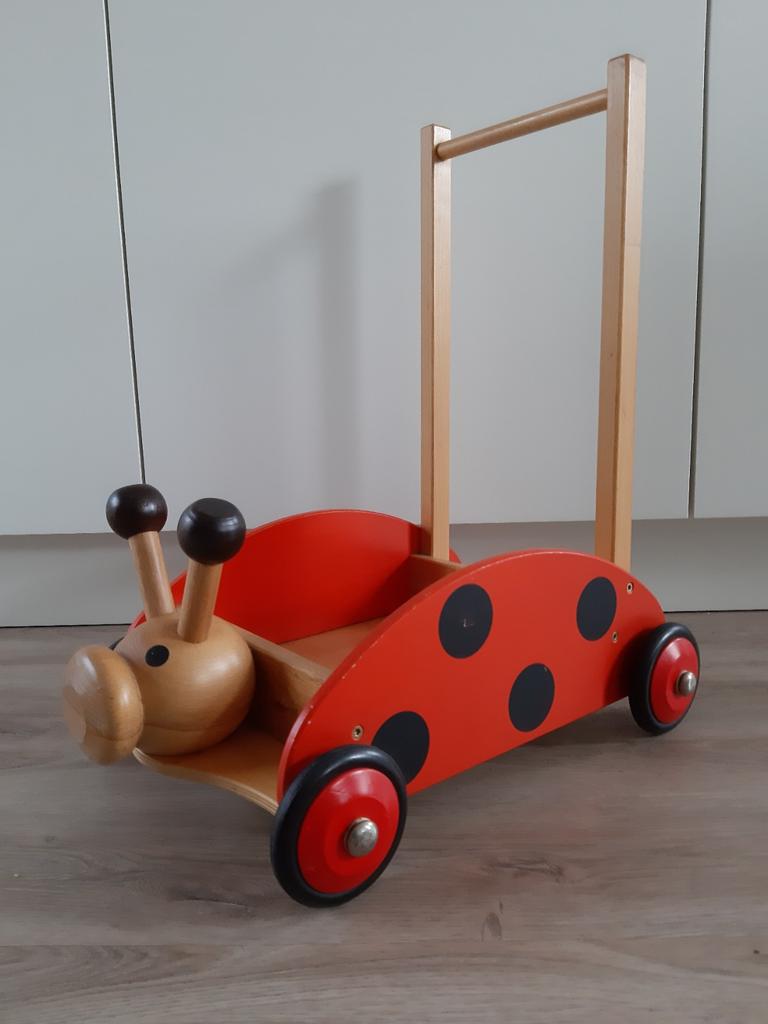 Houten loopwagen lieveheersbeestje, Ophalen of Verzenden