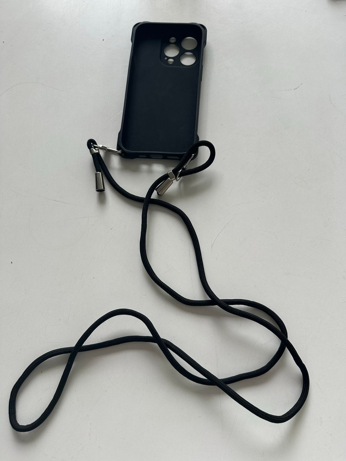 iPhone 14 Pro Hoesje met Afneembaar Koord Zwart, Zwart, Met koord, Nieuw, Hoesje of Tasje