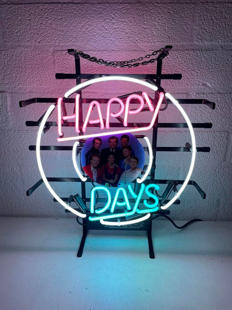 Glas neon Happy Days, Ophalen of Verzenden, Zo goed als nieuw