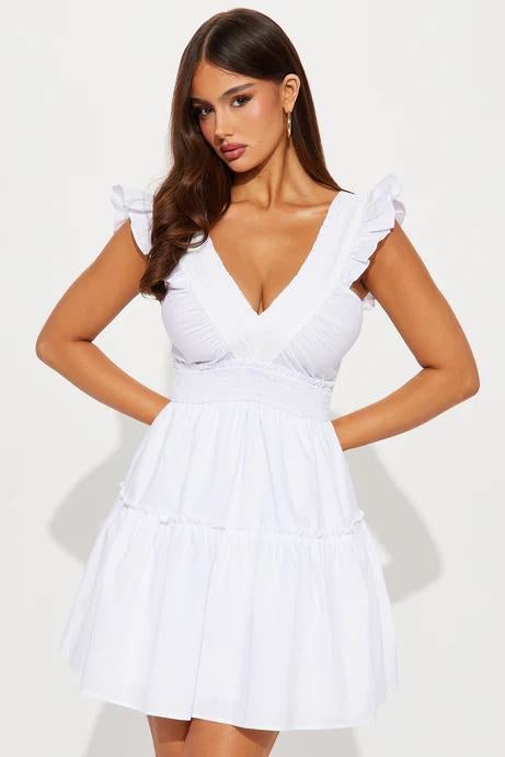 Nieuw Fashion Nova zomerjurk maat S, Kleding | Dames, Wit, Nieuw, Ophalen of Verzenden, Maat 36 (S)