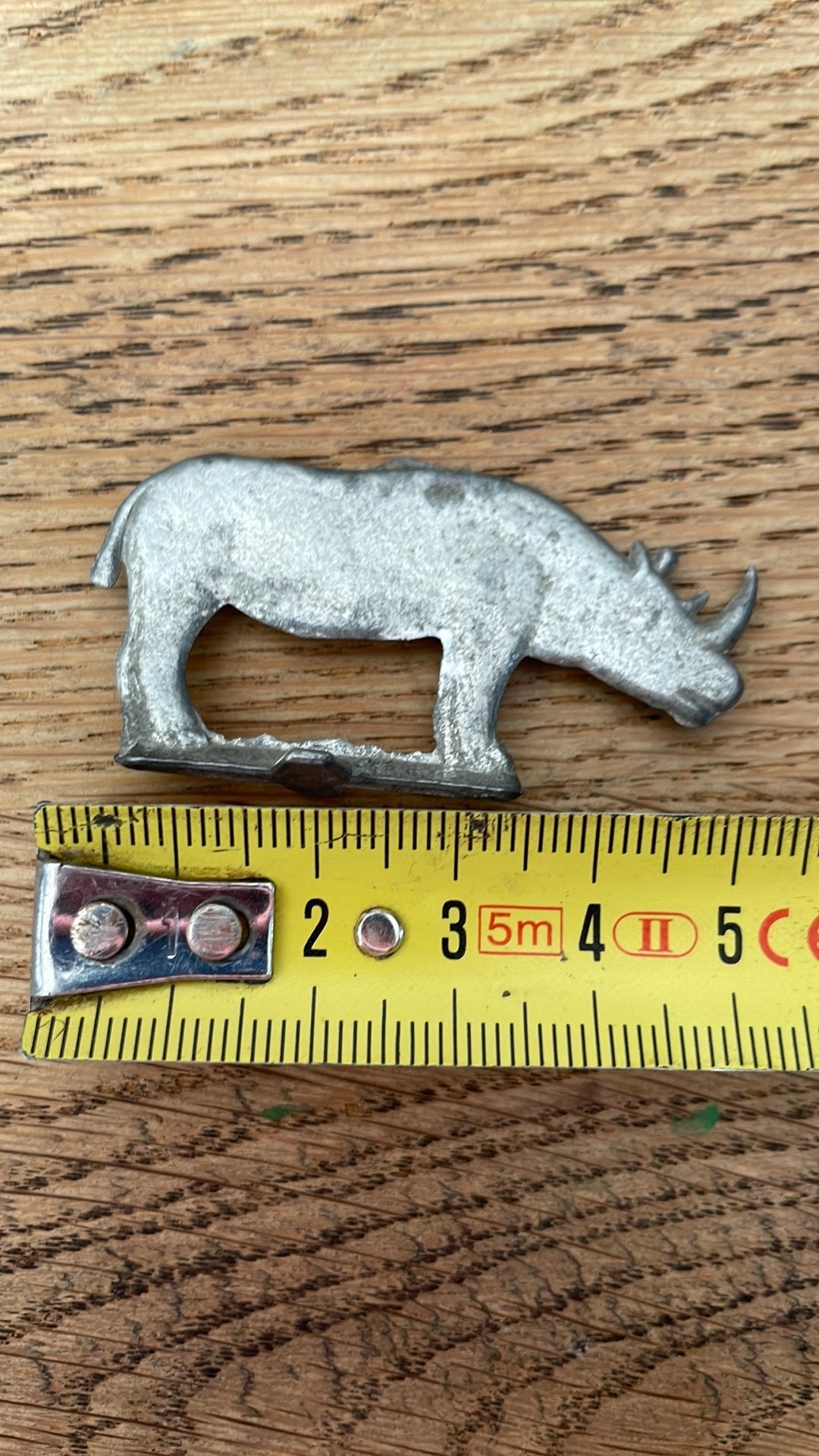 Tinnen figuur neushoorn., Ophalen of Verzenden, Gebruikt