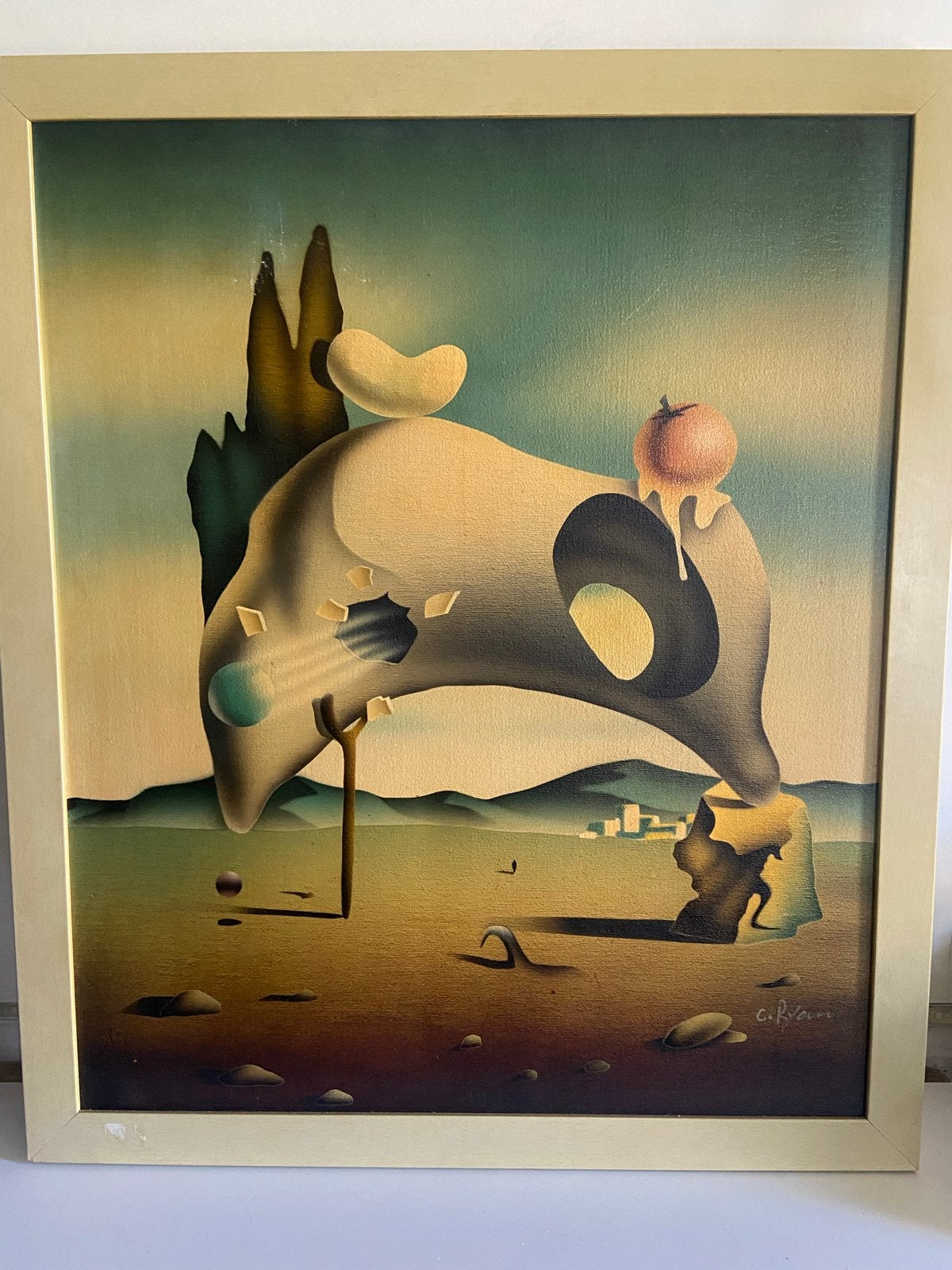 Surrealistisch schilderij in de stijl van Dalí, Antiek en Kunst, Ophalen of Verzenden