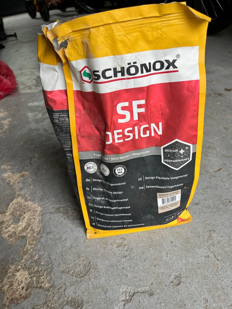 Schönox SF Design Flexibele Voegmortel Zandgrijs 5kg, Overige materialen, Gebruikt, Overige typen, Ophalen of Verzenden